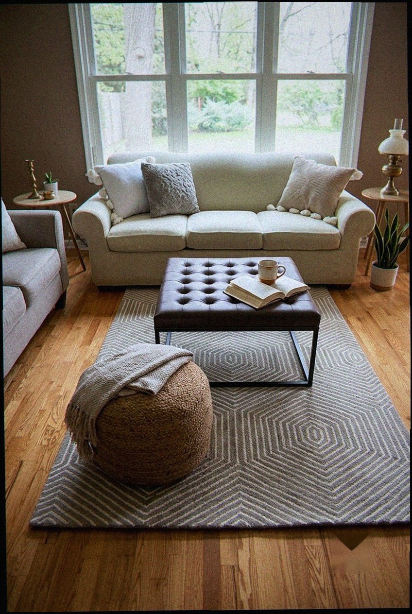 Coastal Sophistication: Crafting a Balanced Living Room Palette with Hooked Wool