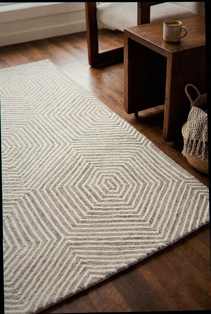 Coastal Sophistication: Crafting a Balanced Living Room Palette with Hooked Wool