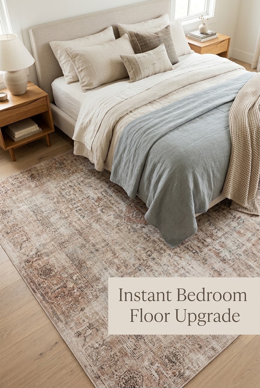 Mastering the Art of Neutral Bedroom Decor with Designer-Approved Rug Placement