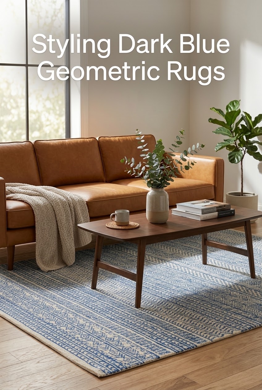 The Art of Grounding: How to Style Dark Blue Geometric Rugs with Modern Restraint
