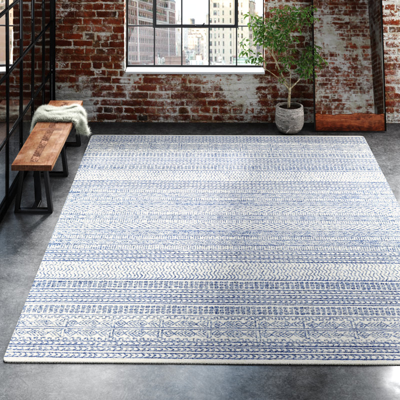 The Art of Grounding: How to Style Dark Blue Geometric Rugs with Modern Restraint