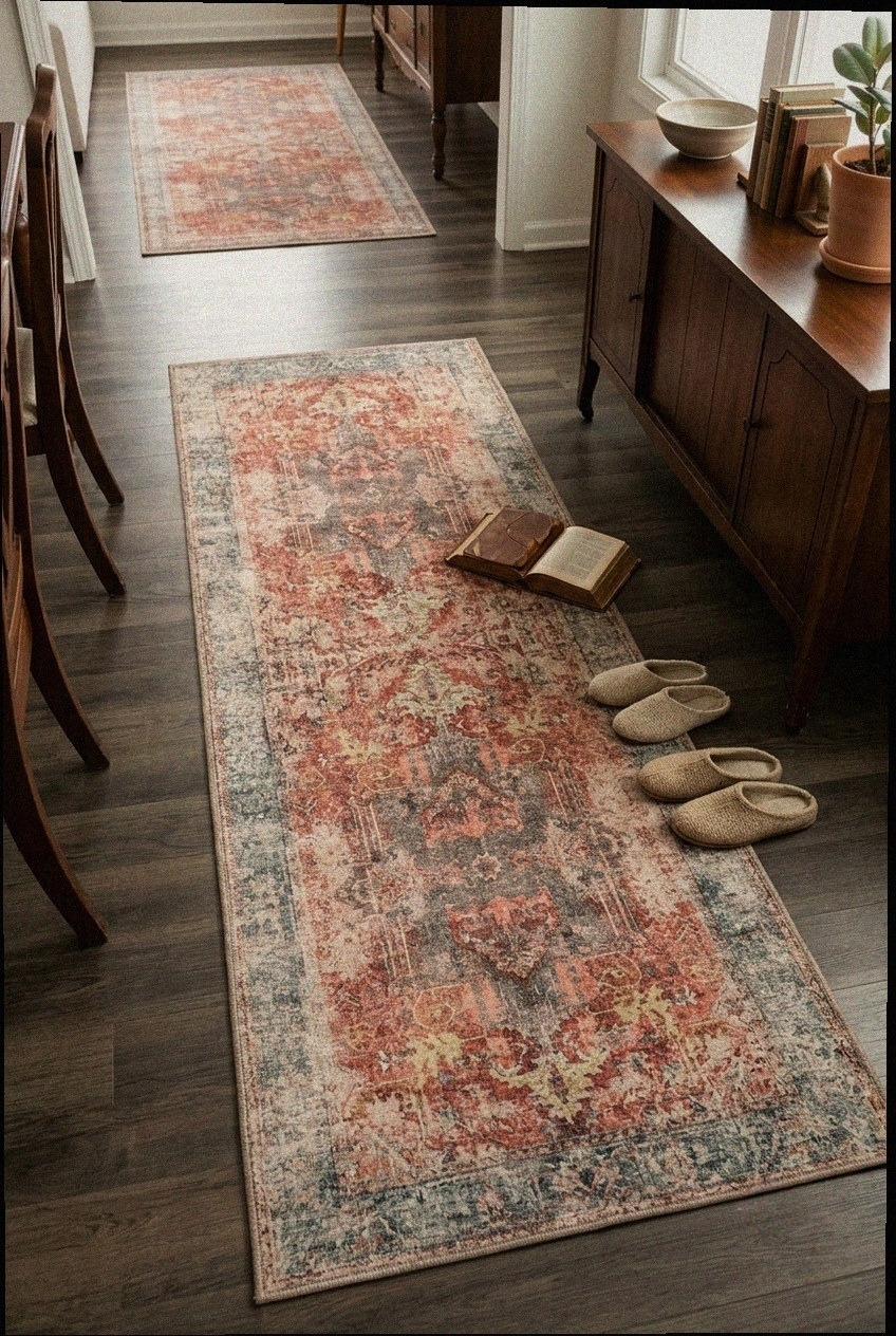 Harmonizing Heritage and Modernity With Red and Gray Floor Textiles