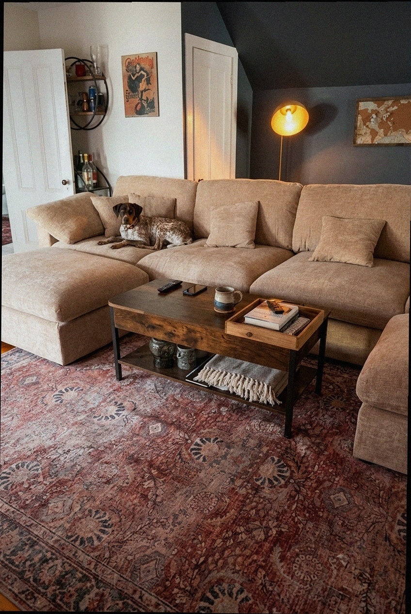 Harmonizing Heritage and Modernity With Red and Gray Floor Textiles