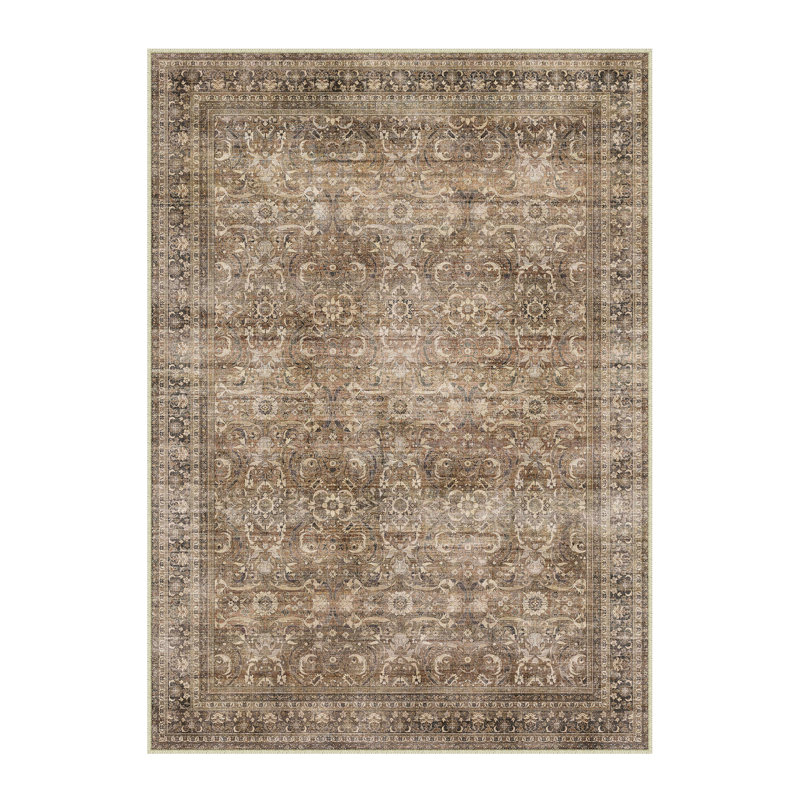 Artful Layering: Curating the Vintage Floral Machine Washable Area Rug