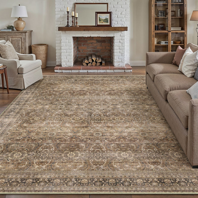 Artful Layering: Curating the Vintage Floral Machine Washable Area Rug