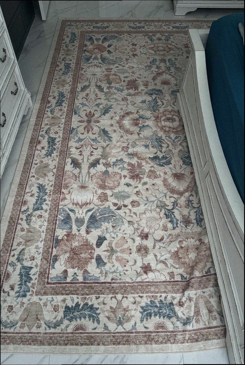 Artful Layering: How to Style a Washable Vintage Floral Area Rug for Timeless Appeal