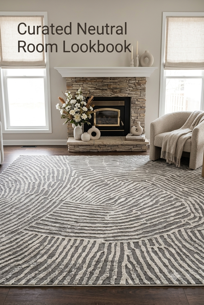 The Art of the Open Concept: Anchoring Kitchen and Living Spaces with Abstract Neutrals